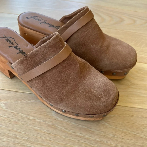 Free People Brown Suede clogs size 8.5 - Picture 7 of 11